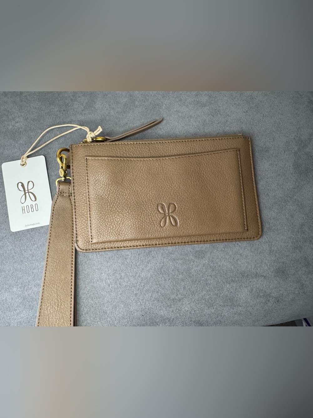 HOBO Hart Wristlet Dark Elm Leather Wallet Clutch NWT RFID